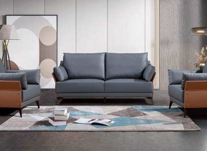Sofa set 3+1+1 Seater Sofas Couch Upholstery Suite Furniture Couches Leather Office